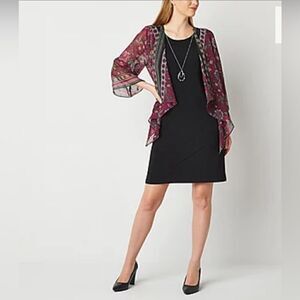 Studio 1 Faux-Jacket Dress With Removable Necklace